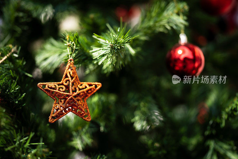 Christmas Tree with Decorations home interior xmas and New Year concept